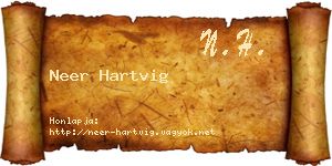 Neer Hartvig névjegykártya